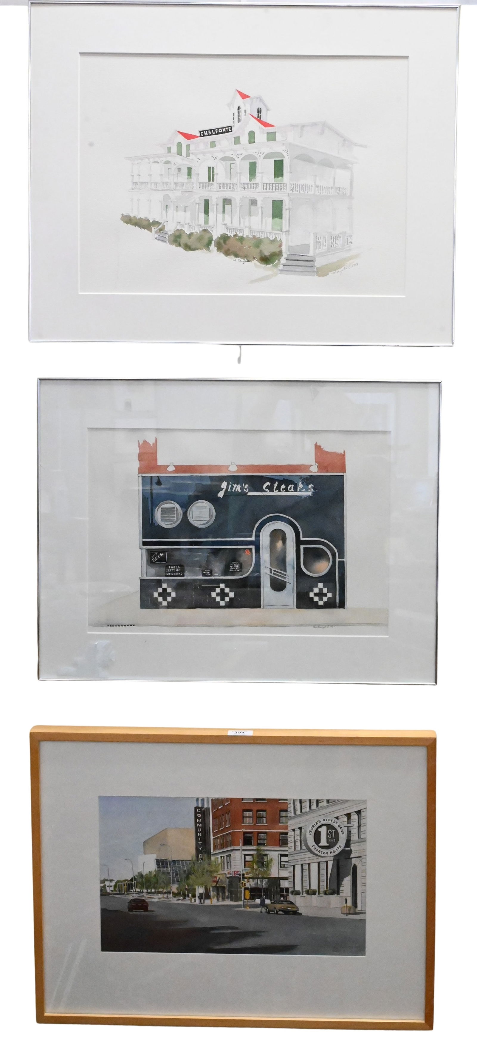 Three Framed Architectural Paintings to include (1 of 4)