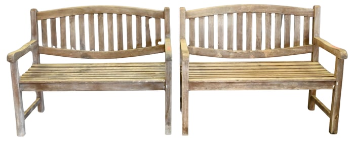 Pair of Teak Benches