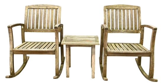 Three Piece Teak Lot