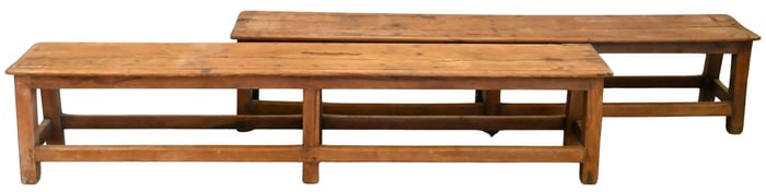 Two Hardwood Benches