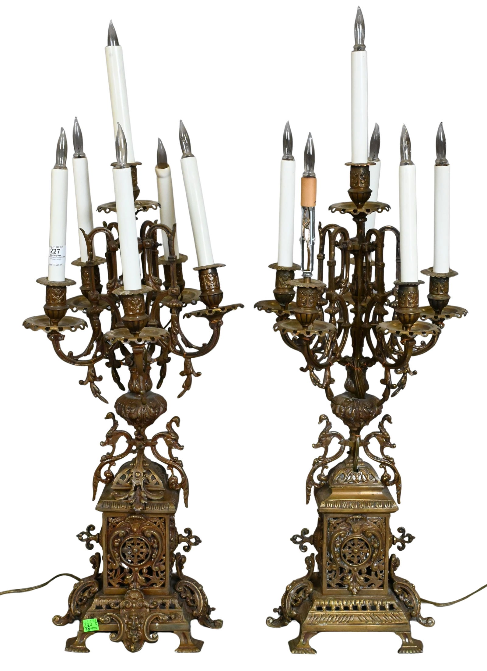 Pair of French Style Brass Candelabras (1 of 5)
