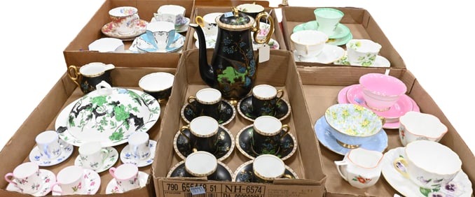 Six Box Lots of Shelley Porcelain Teacups