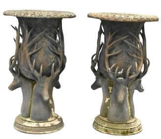 Pair of Stag Resin Outdoor Planters