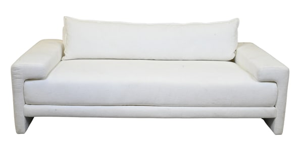 Contemporary Upholstered White Sofa