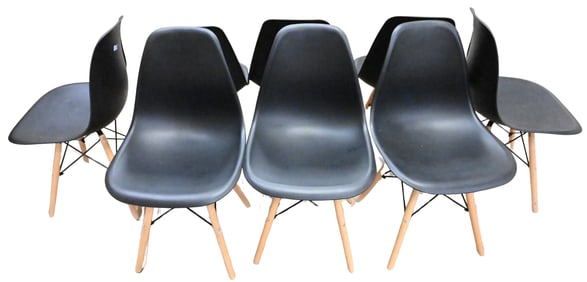 Set of Eight Eames Style Dining Chairs