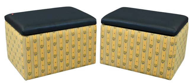 Pair of Carol Kurth Collection Upholstered Chairs on Wheels