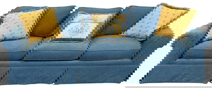 Carol Kurth Collection Three Seat Custom Upholstered Sofa: Carol Kurth Collection Three Seat Custom Upholstered Sofa height 30 inches, length 94 inches