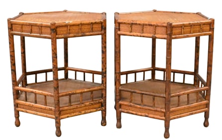 Pair of Faux Bamboo End Tables