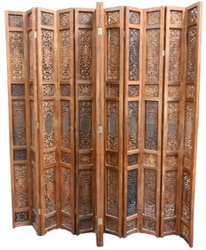 Carved Openwork Wooden Screen

