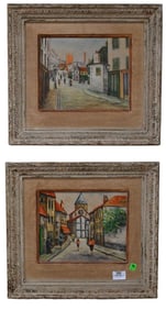 Two Framed Cityscapes After Maurice Utrillo (French 1883-1955)