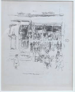 James Abbott McNeill Whistler (American 1834-1903): James Abbott McNeill Whistler (American 1834-1903) Chelsea Rags (way22, Chicago 26 only state, Levy 35) 1888 Lithograph on cream laid paper Monogrammed on plate center right 7 1/4" x 6 1/4" Provenance