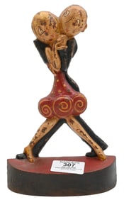 Cast Iron "Charleston Dancers" Doorstop by Ann Fish made by Hubley