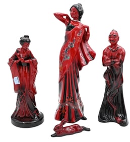 Four Piece Royal Doulton Flambe Group