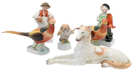 Six Herend Porcelain Figures