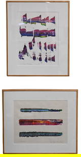 Set of Six Franklin Ross ("Bud") Drake (American 1929-2001) Framed Abstracts: Set of Six Franklin Ross ("Bud") Drake (American 1929-2001) Framed Abstracts "It's Not Too Turbulent", 9/9/82 "Composition 9/12/82" "Composition 9/9/82" "Composition 9/9/82" "Composition 9/29/82" "Com
