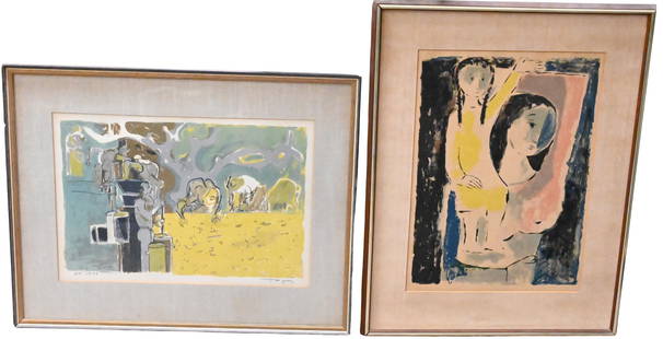 Group of Framed Mid-Century Lithographs: Group of Four Framed Mid-Century Lithographs to include Birgitta Liljebladh (Swedish 1924-1981) Untitled Abstract Lithograph, edition 46/260 Signed lower right 19" x 23 1/4" Edouard Pignon (French 190