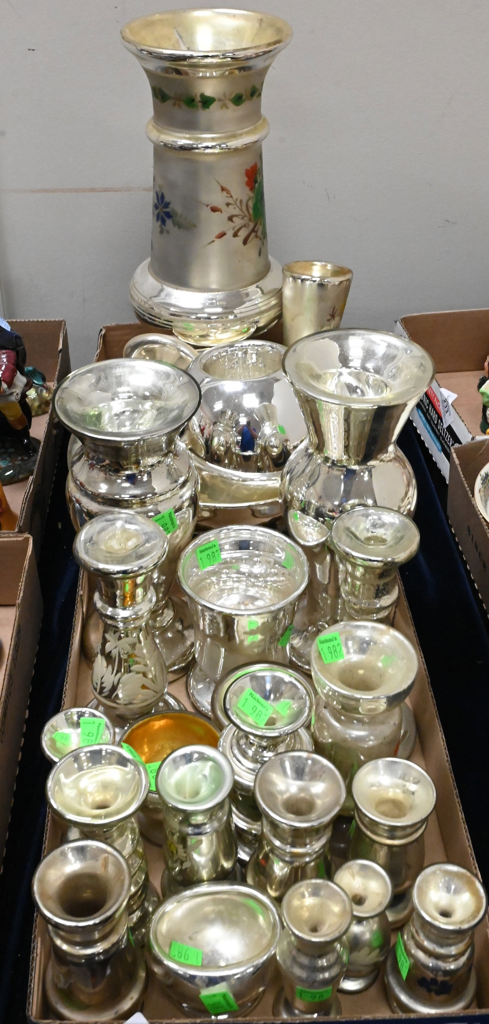 26 Piece Mercury Glass Group (1 of 4)