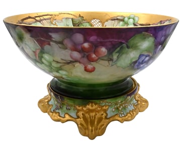 Haviland Porcelain Punch Bowl and Fitted Base