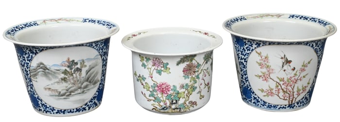 Three Chinese Porcelain Planters