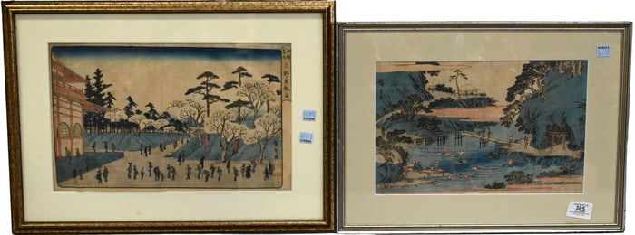 Three Framed Japanese Woodblocks