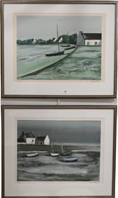 Pair of Georges Laporte (French 1926-2000) Framed Seascapes