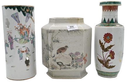 Three Chinese Porcelain Vases