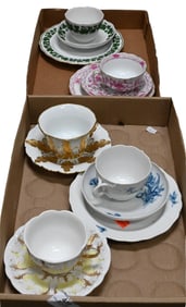 13 Piece Meissen Teacup and Saucer Group