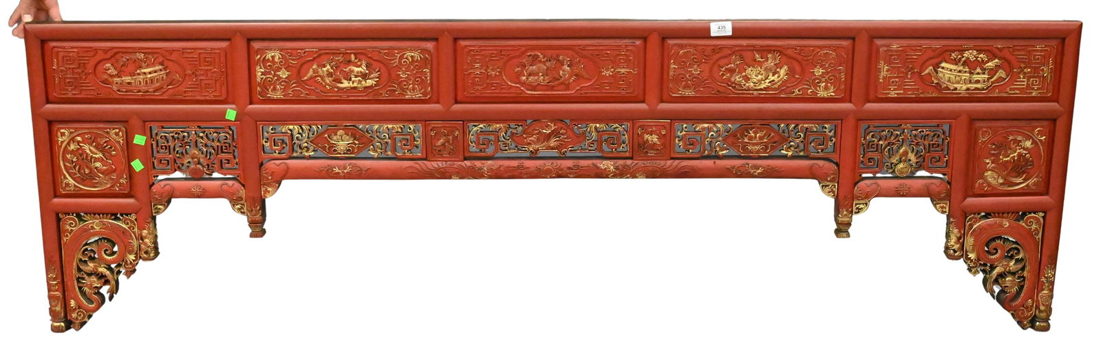 Large Chinese Carved Wood Headboard (1 of 4)