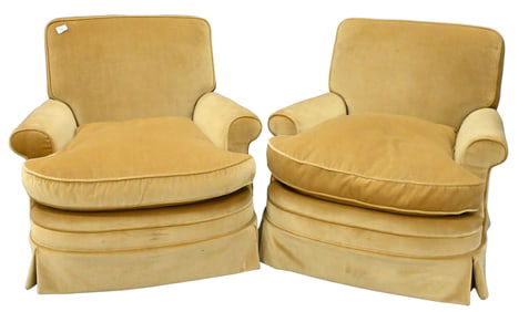 Pair of Velvet Upholstered Sofa Chairs