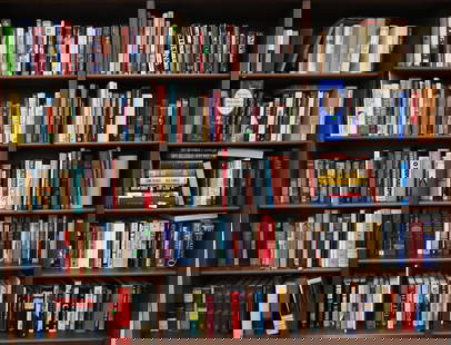Large Grouping of Hardcover Books: Large Grouping of Hardcover Books to include dictionaries, Jewish history, novels, encyclopedias, etc