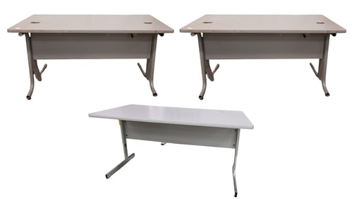 Three Metal Work Tables