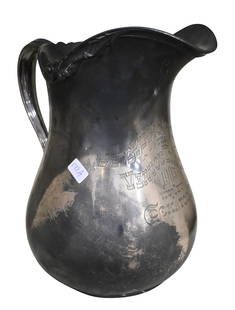 Gorham Sterling Silver Water Pitcher: Gorham Sterling Silver Water Pitcher having inscription for the 1905 Yacht Club for the Cockatoo II height 9 1/2 inches, 35.2 t.oz