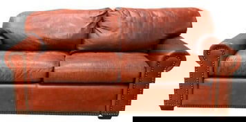 Leather Two Cushion Loveseat