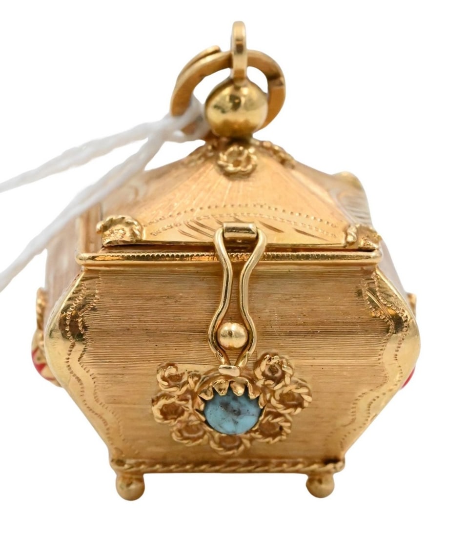 18K Yellow Gold Jewelry Box Charm