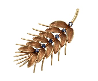 14K Yellow Gold Ear of Wheat Pin
