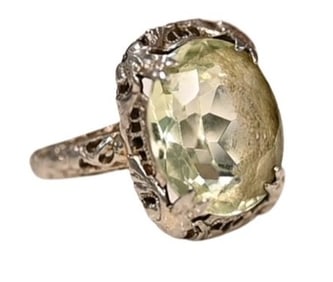 14K White Gold Filigree Ring