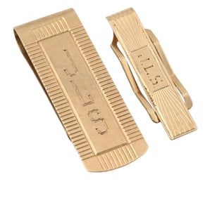 Two 14K Yellow Gold Money Clips