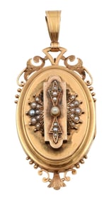 14K Victorian Gold Locket Pendant