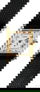 Cartier 18K Electroplated Tank Watch: Cartier 18K Electroplated Tank Watch length 7 1/2 inches