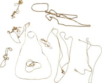 Seven 14K Yellow Gold Necklaces and Bracelets