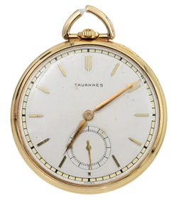 14K Yellow Gold Tavannes Pocket Watch