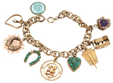 14K Yellow Gold Charm Bracelet