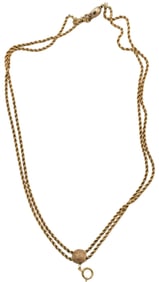 14K Yellow Gold Double Strand Rope Slide Chain