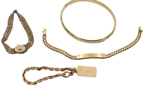 Four 14K Yellow Gold Bracelets