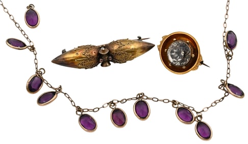 Three Piece Victorian Gold Group