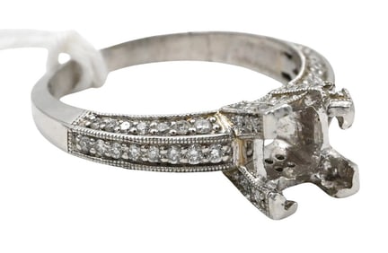 18K White Gold Engagement Ring Setting