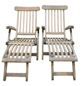 Pair of Teak Lounges