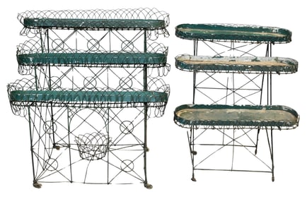 Two Victorian Wire Plant Stands