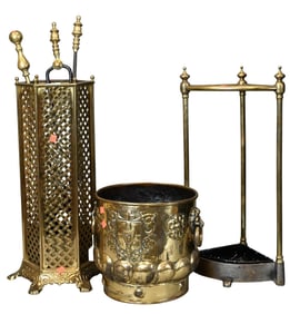 Brass Fireplace Grouping