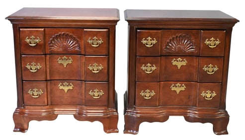 Pair of Mahogany Chippendale Style Diminutive Block Front Chests